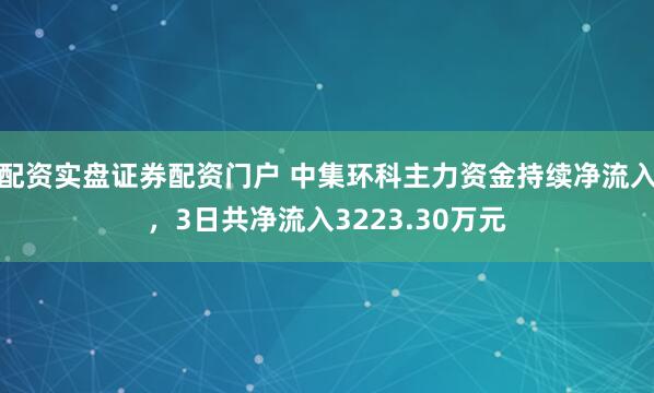配资实盘证券配资门户 中集环科主力资金持续净流入，3日共净流入3223.30万元