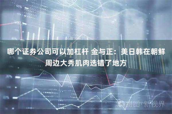哪个证券公司可以加杠杆 金与正：美日韩在朝鲜周边大秀肌肉选错了地方